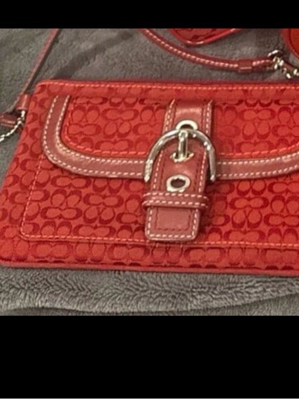 Coach Red Signature C Wristlet